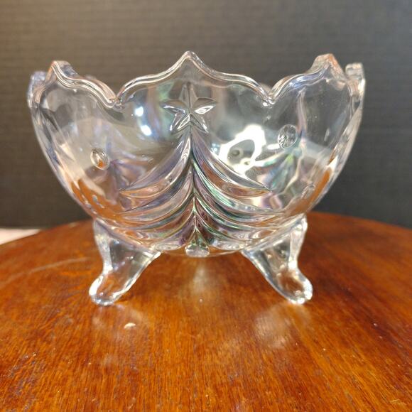 Mikasa Holiday Evergreen Emerald 3-Footed 6" Open Candy Dish Bowl‎ - Picture 8 of 10